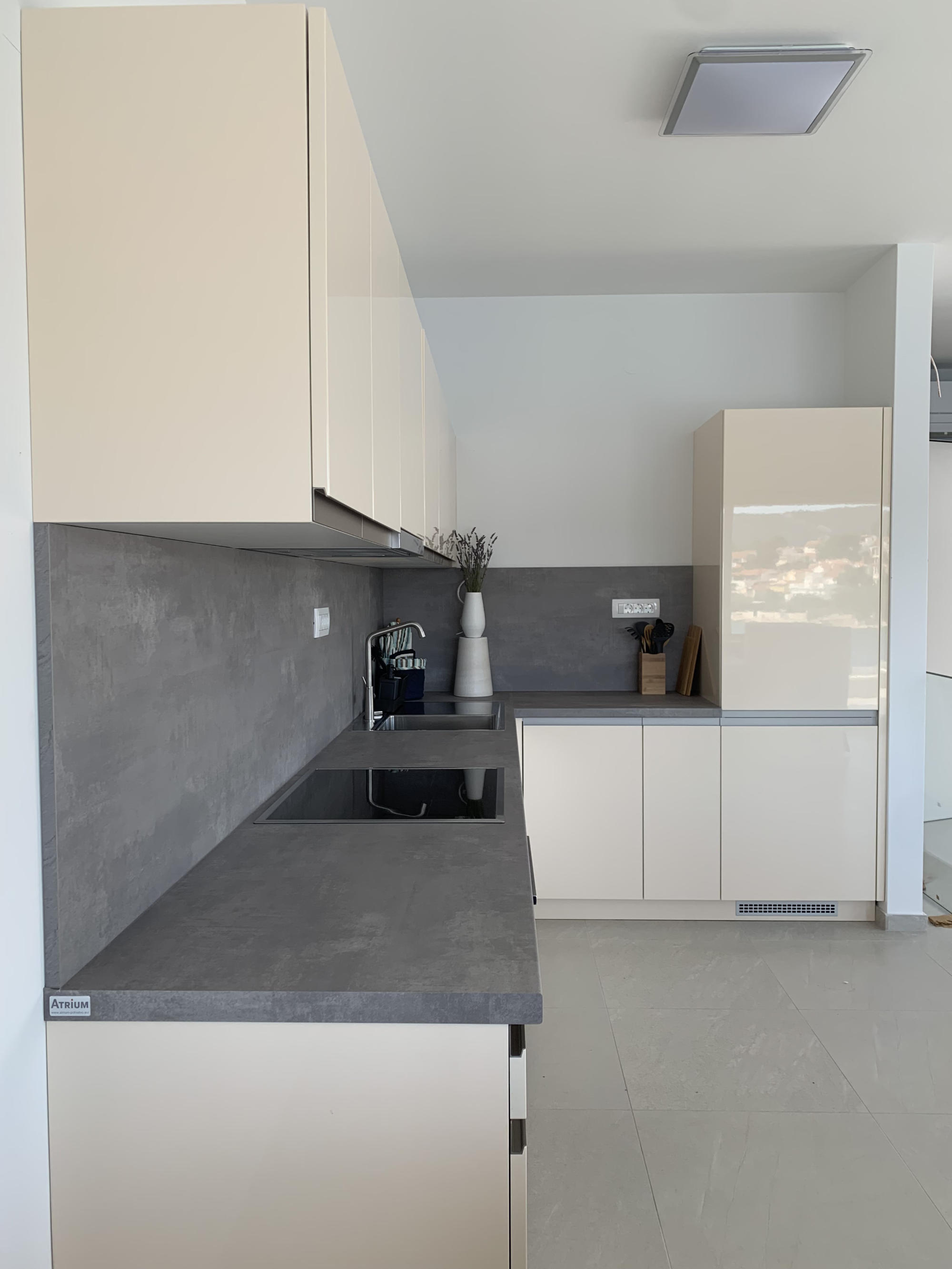 Living room with kitchen
